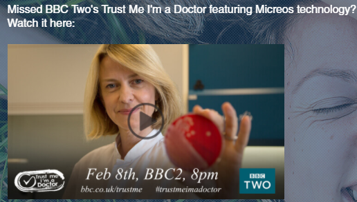 BBC Two's Trust Me I'm a Doctor featuring Micreos technology? 